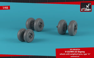 Armory Models AW48334 V-22/MV-22 Osprey wheels w/ weighted tires type “a” 1/48 – zdjęcie 4