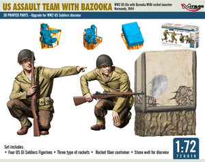 Mirage Hobby 720010 US ASSAULT TEAM WITH BAZOOKA, WW2 US GIs with Bazooka M1A1 Rocket Launcher Normandy, 1944 1/72 – zdjęcie 4