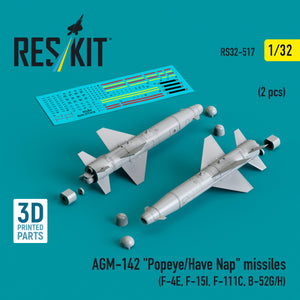 RESKIT RS32-0517 AGM-142 &amp;quot;Popeye/Have Nap&amp;quot; missiles (2 pcs) (3D Printed) 1/32