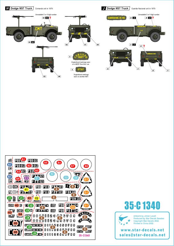 Star Decals 35-C1340 Nicaragua 1. La Guardia / Guardia Nacional 1925-1979 1/35 – zdjęcie 2