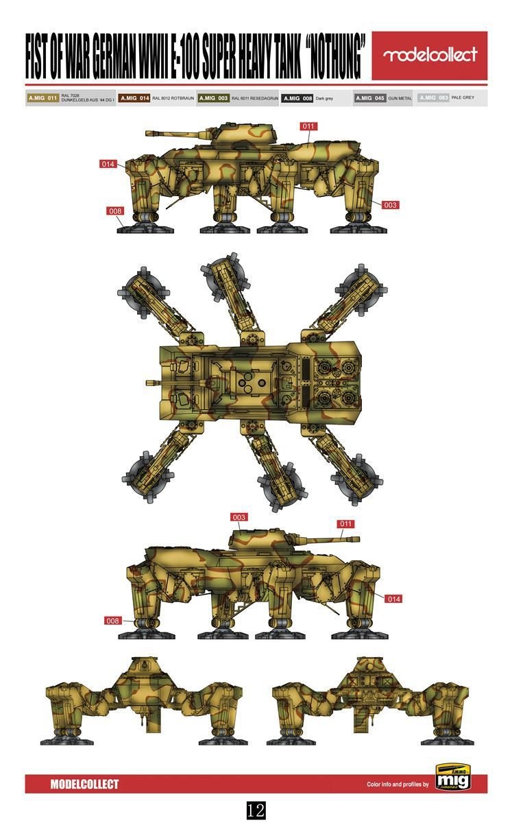 Modelcollect UA72126 Fist of War German WWII E-100 Supper Heavy Tank Nothung 1/72 – image 4