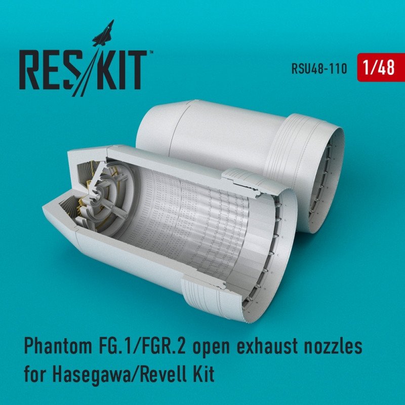 RESKIT RSU48-0110 Buses d'échappement ouvertes pour Phantom FG.1/FGR.2 (kit Hasegawa/Revell 1/48)