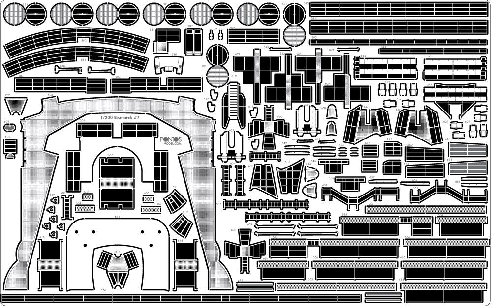 Pontos 23001F2 BISMARCK 1941 Detail Up Set Basic Ver.2 1/200 – zdjęcie 8