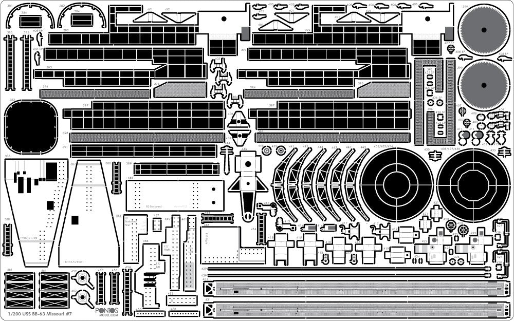 Pontos 22002F1 USS BB-63 Missouri 1945 Detail Up Set (Without wooden deck) 1/200 – zdjęcie 12