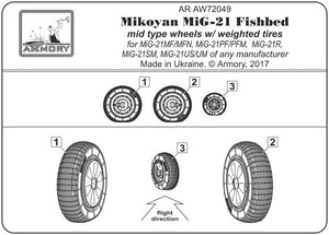 Armory Models AW72049 Mikoyan MiG-21 Fishbed wheels w/ weighted tires, mid 1/72 – image 6