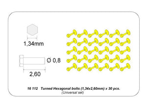 Aber 16112 Turned Hexagonal bolts (1,34x2,60mm) x 30 pcs. 1/16 – immagine 4