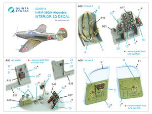 Quinta Studio QD48514 P-39Q/N Airacobra 3D-Printed coloured Interior on decal paper (Arma Hobby) 1/48 – zdjęcie 5
