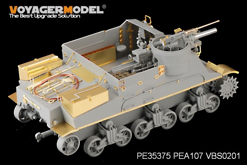 Maquette Voyager PE35375 Fusil américain M7 Priest de la Seconde Guerre mondiale (production intermédiaire) avec étui à munitions et ensemble téléphonique pour DRAGON 6637 au 1/35 – image 5