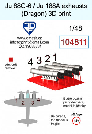 Omask 104811 Ju 88G-6 / Ju 188A (Dragon) 3D print 1/48 – zdjęcie 2