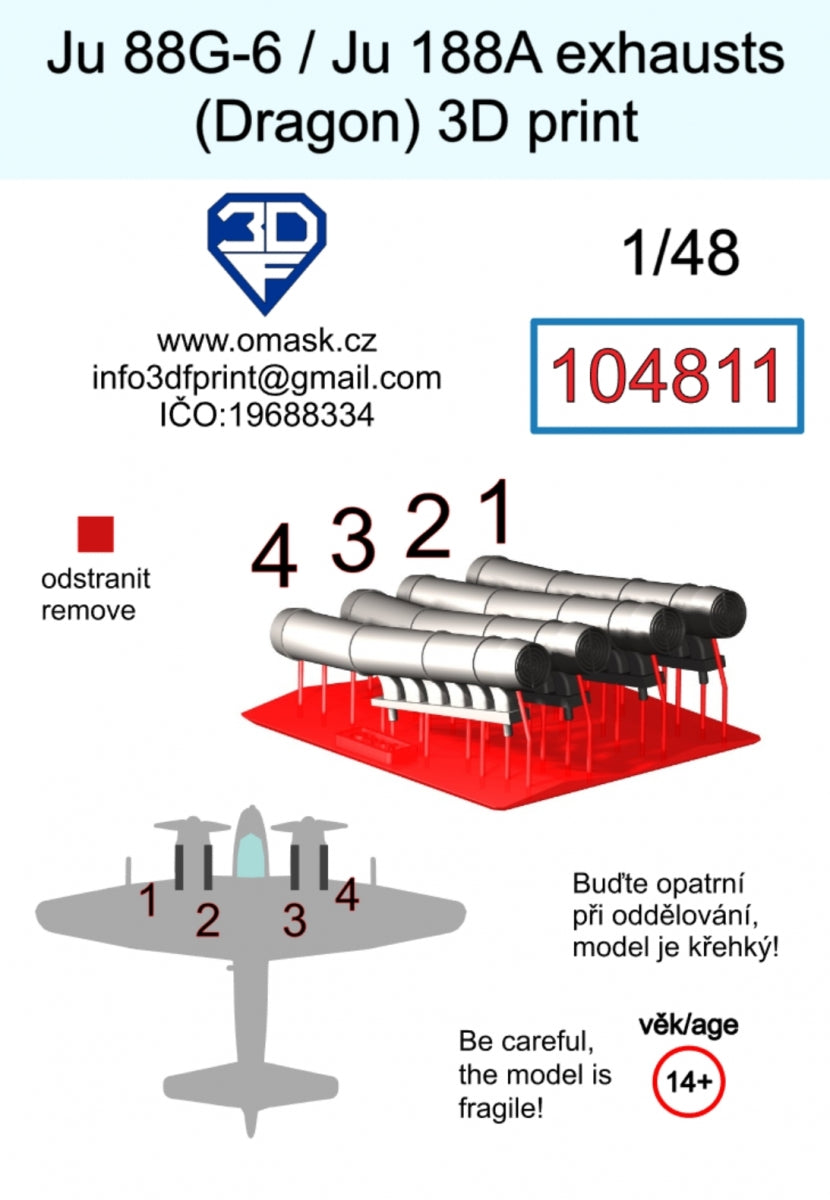Omask 104811 Ju 88G-6 / Ju 188A (Dragon) 3D print 1/48 – zdjęcie 2