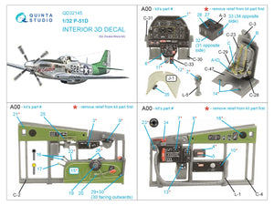 Quinta Studio QD32145 P-51D Mustang 3D-Printed &amp;amp; colored Interior on decal paper (Zoukei-Mura SWS) 1/32 – image 2