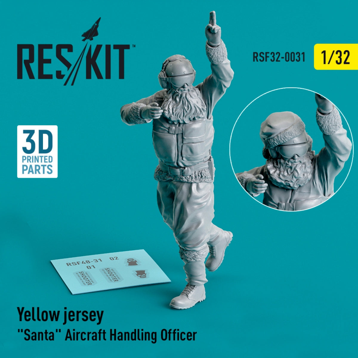 RESKIT RSF32-0031 YELLOW JERSEY SANTA AIRCRAFT HANDLING OFFICER 1/32