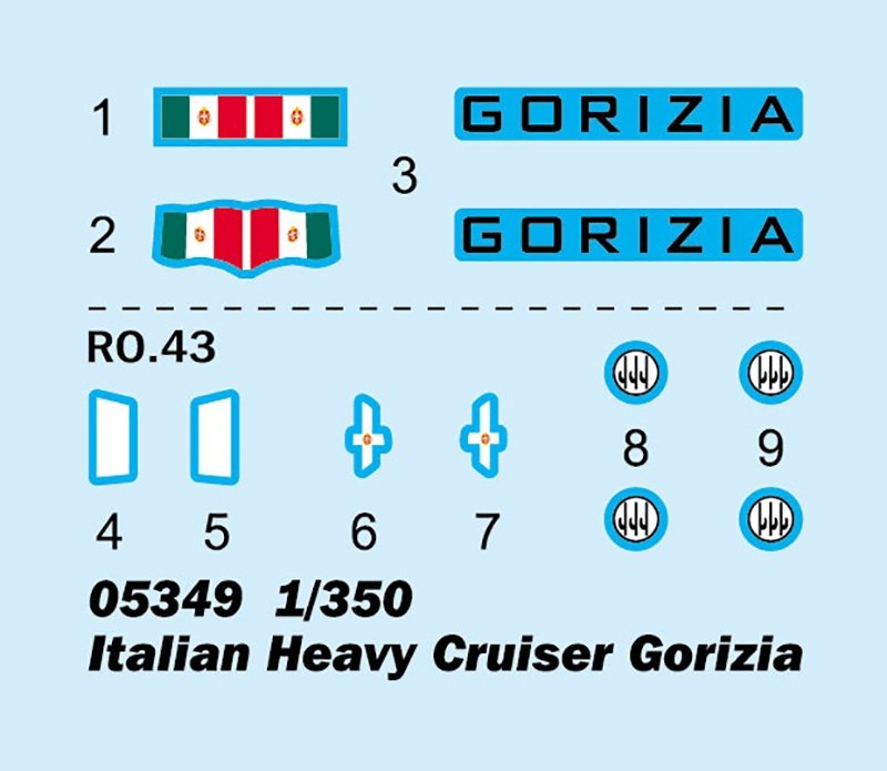 Trumpeter 05349 Italian Heavy Cruiser Gorizia 1/350 – zdjęcie 10