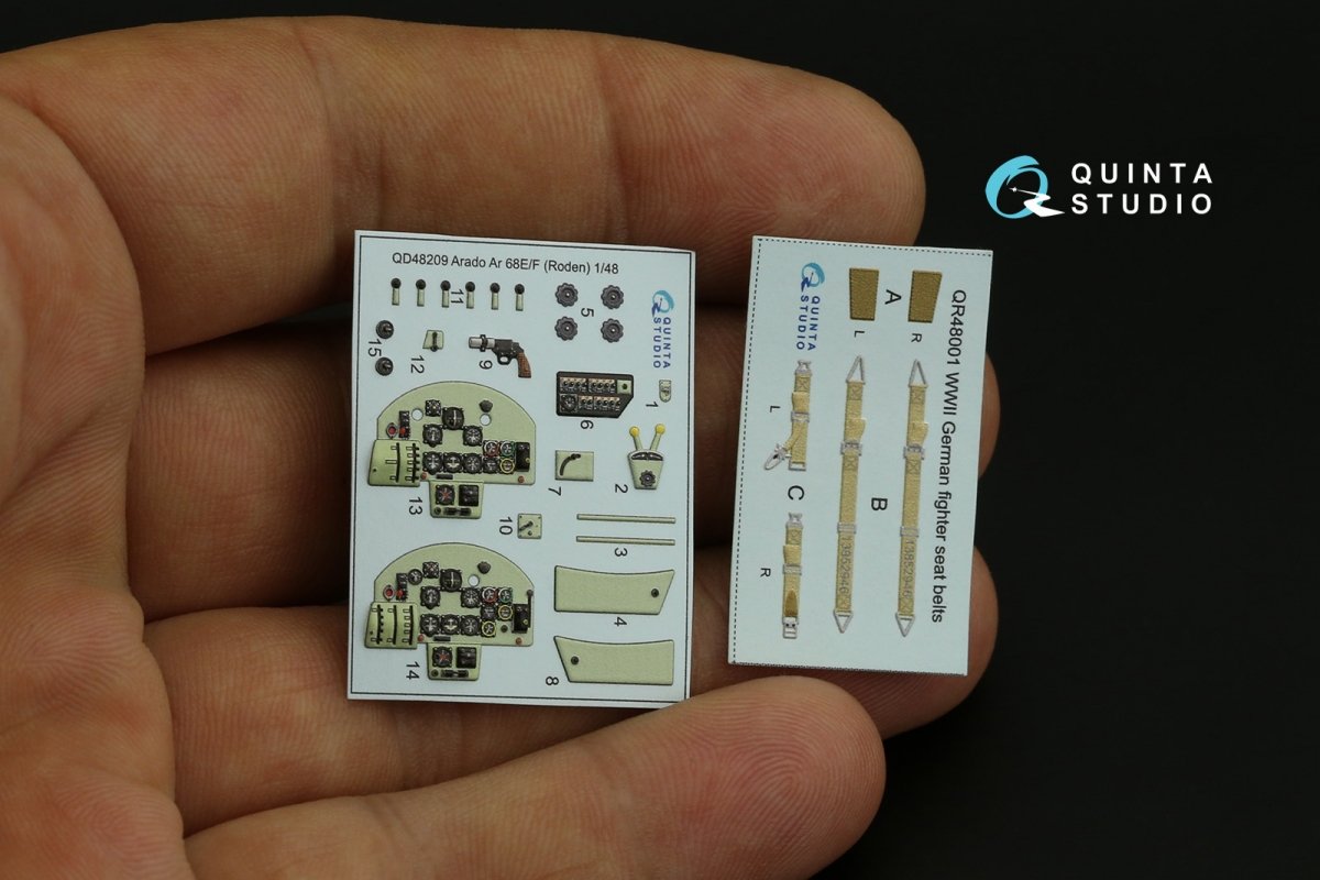 Quinta Studio QD48209 Arado Ar 68 E/F 3D-Printed &amp;amp; coloured Interior on decal paper (Roden) 1/48 – zdjęcie 5