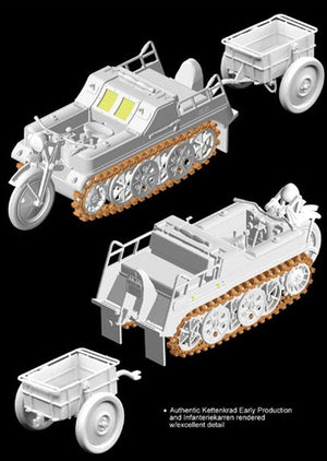 Dragon 6341 Sd.Kfz.2 Kettenkrad Early Production avec Infanteriekarren 1/35 – image 7