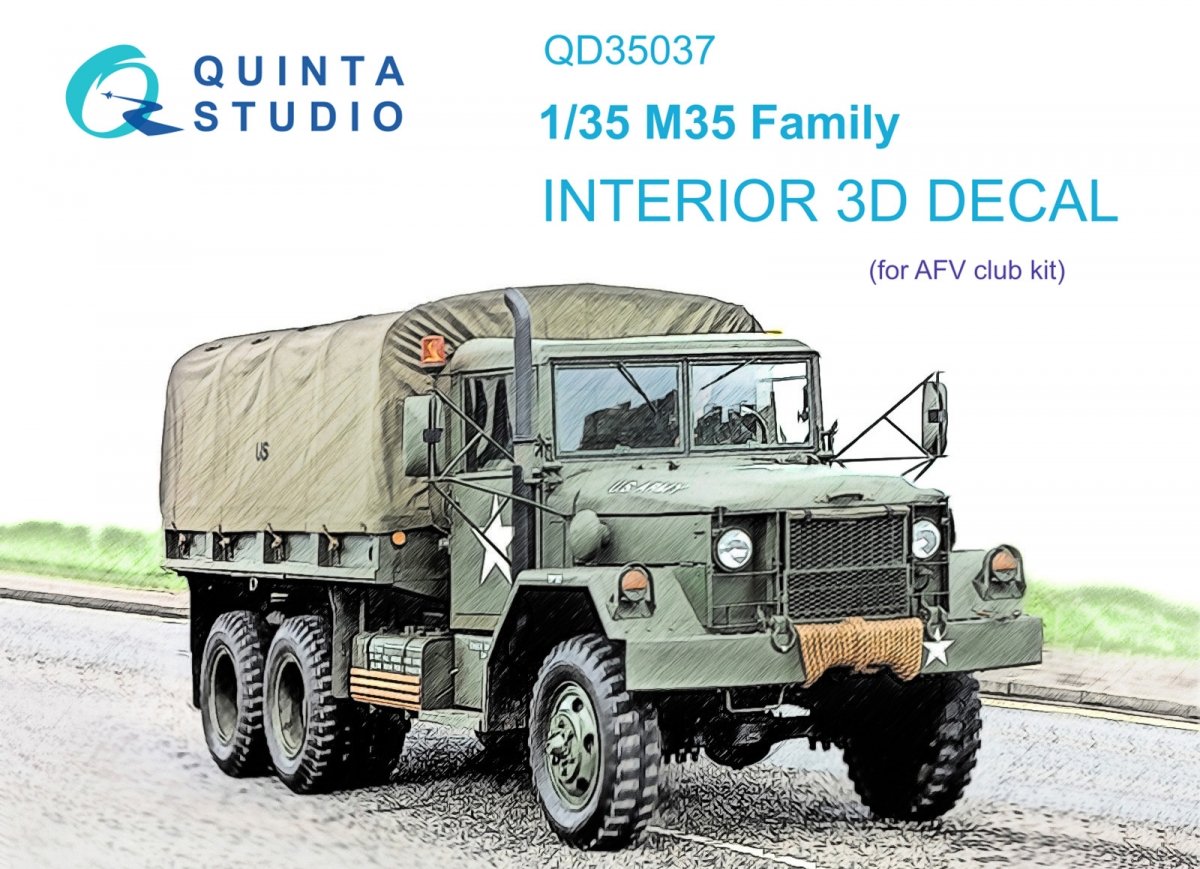 Quinta Studio QD35037 M35 Family 3D-Printed &amp;amp; colored Interior on decal paper (AFV club) 1/35