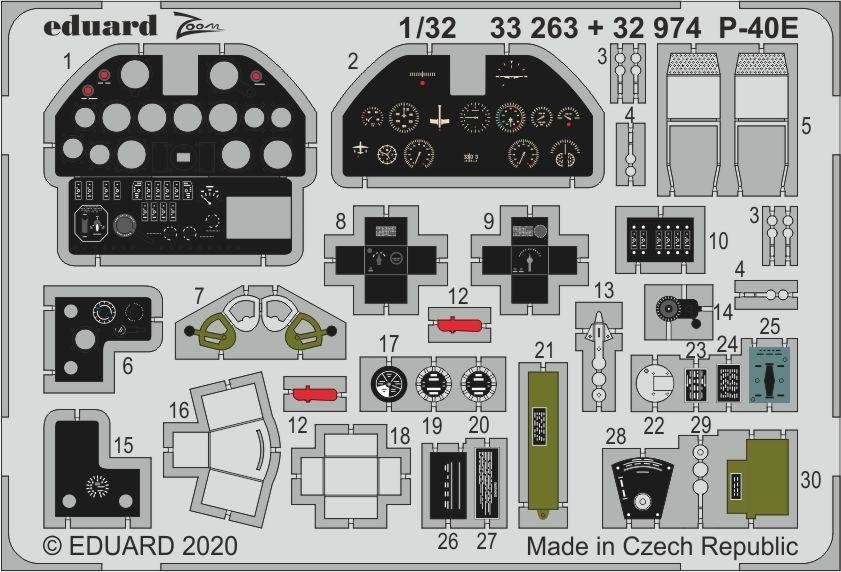 Eduard BIG33122 P-40E part I for Trumpeter 1/32 – zdjęcie 3