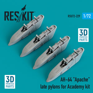 RESKIT RSU72-0229 AH-64 &amp;quot;APACHE&amp;quot; LATE PYLONS FOR ACADEMY KIT (3D PRINTED) 1/72