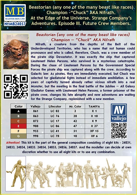 Master Box 24057 Beastorian (any one of the many beast like races) Champion – “Chuck” AKA Nifrath 1/24 – zdjęcie 3