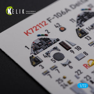 KELIK K72112 F-106A Delta Dart interior 3D decals for Meng kit 1/72 – image 2