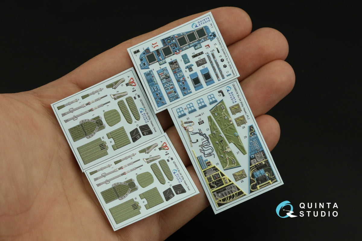 Quinta Studio QD48018 Su-34 3D-Printed coloured Interior on decal paper (KittyHawk) 1/48 – zdjęcie 5