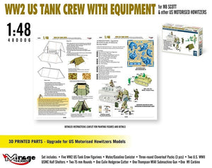 Mirage Hobby 480006 WW2 US Tank Crew With Equipment For M8 Scott And Other US Motorised Howitzers 1/48 – zdjęcie 3