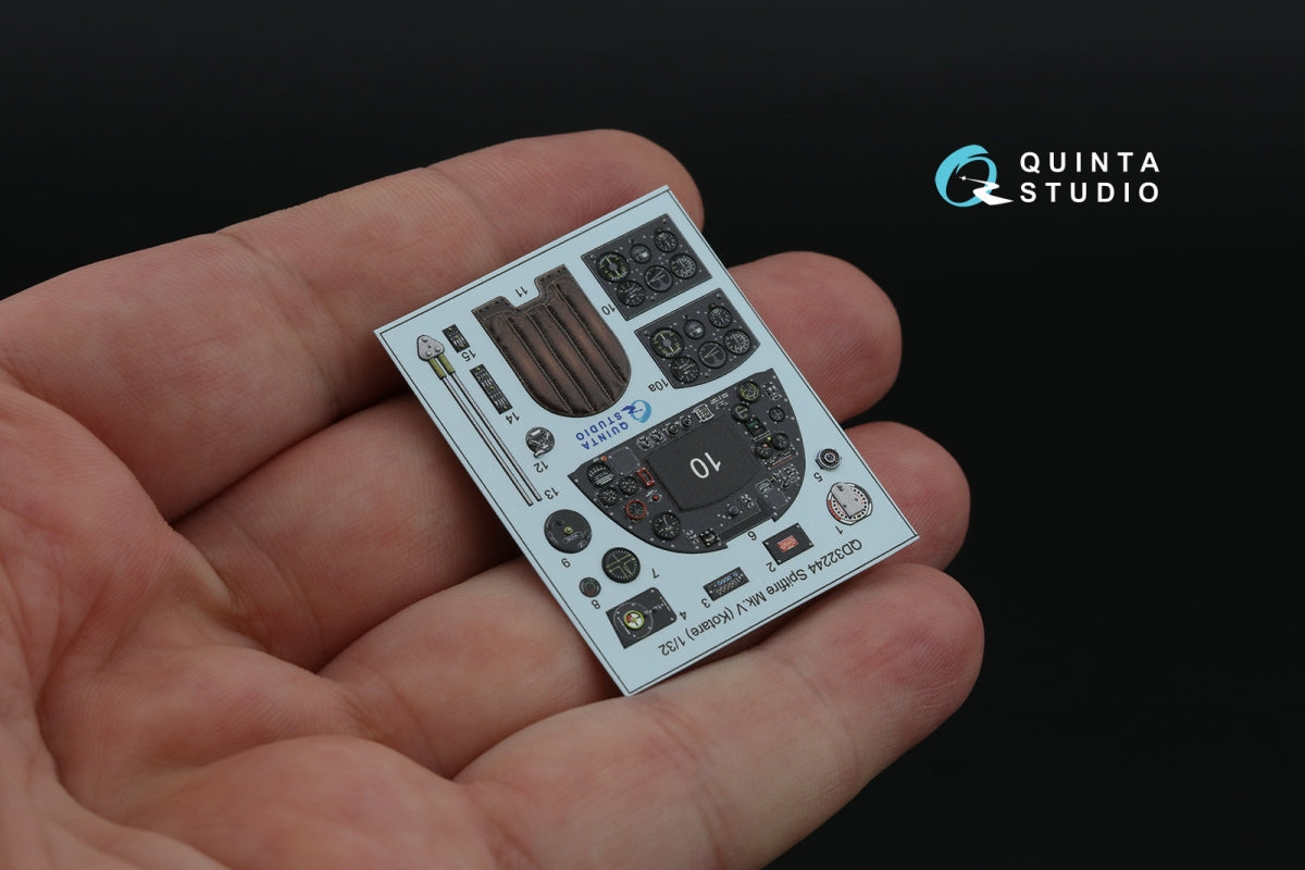 Quinta Studio QD32244 Spitfire Mk.V 3D-Printed &amp;amp; coloured Interior on decal paper (Kotare) 1/32 – zdjęcie 5