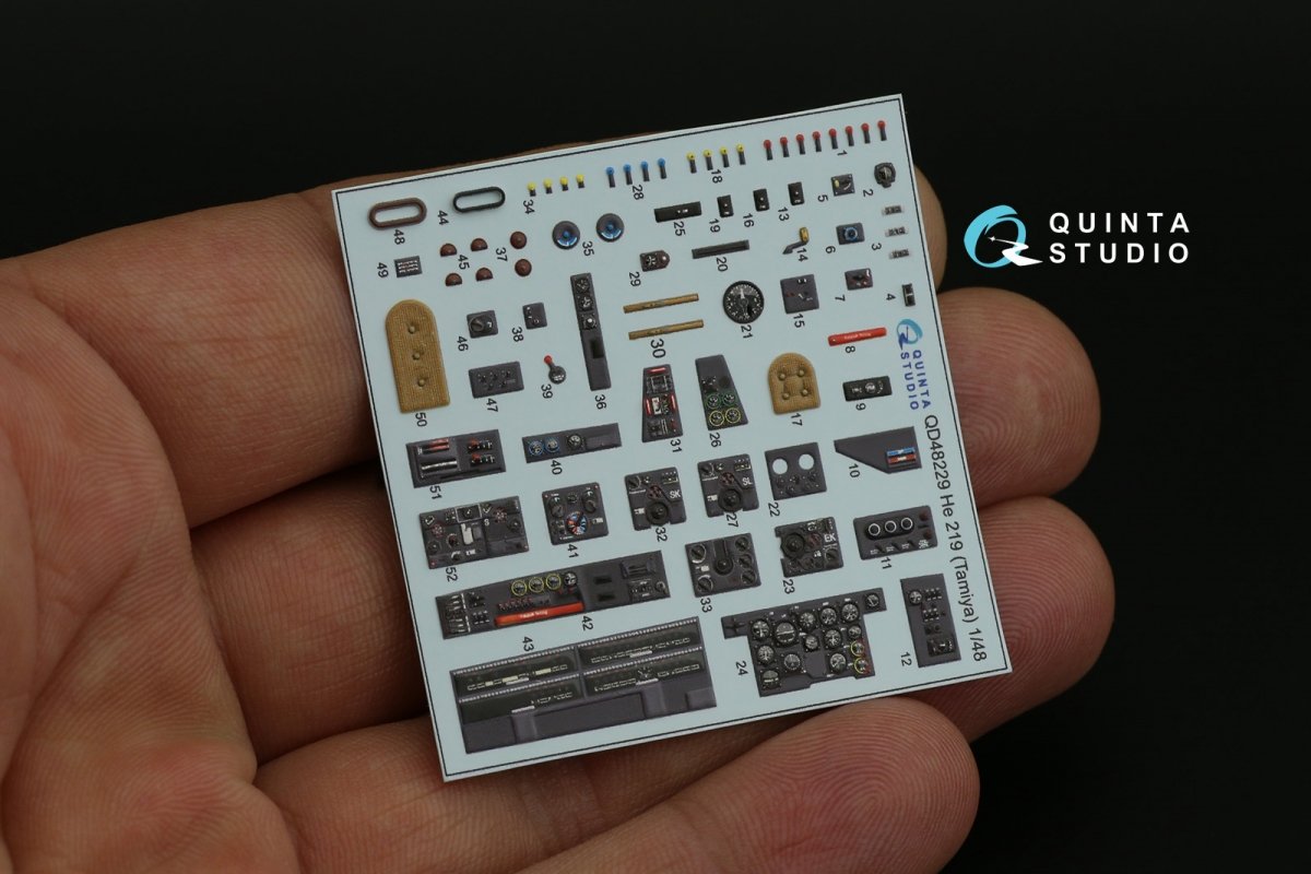 Quinta Studio QD48229 He 219 3D-Printed &amp;amp; coloured Interior on decal paper (Tamiya) 1/48 – zdjęcie 10