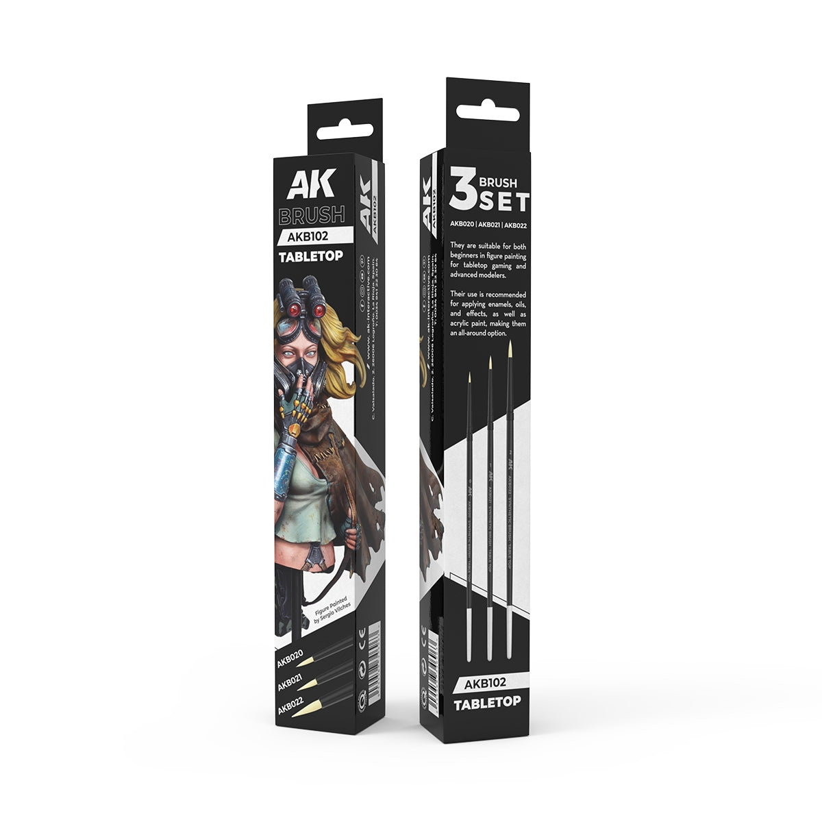 AK Interactive AKB102 TABLETOP SYNTETHIC BRUSHES SET