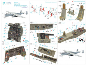 Quinta Studio QD32103 He 219 3D-Printed &amp;amp; colored Interior on decal paper ( ZM SWS ) 1/32 – image 2