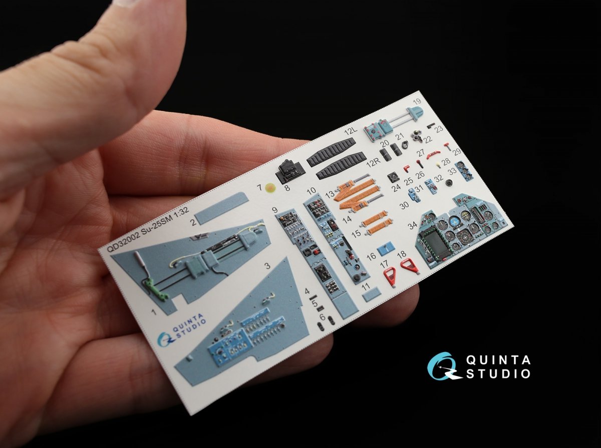 Quinta Studio QD32002 Su-25SM 3D-Printed &amp;amp; colored Interior on decal paper (for Trumpeter kit) 1/32 – image 4