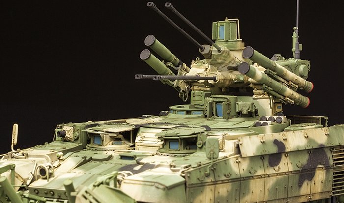 Meng Model TS-010 RUSSIAN TERMINATOR FIRE SUPPORT COMBAT VEHICLE BMPT w/KMT-8 1/35 – zdjęcie 11
