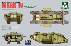 Takom 2008 WWI HEAVY BATTLE TANK MARK IV &amp;quot;Male&amp;quot;