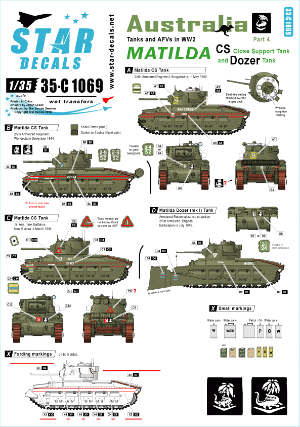 Star Decals 35-C1069 Australia Tanks &amp;amp; AFVs #4 1/35