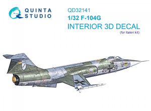 Quinta Studio QD32141 F-104G 3D-Printed &amp;amp; colored Interior on decal paper (Italeri) 1/32