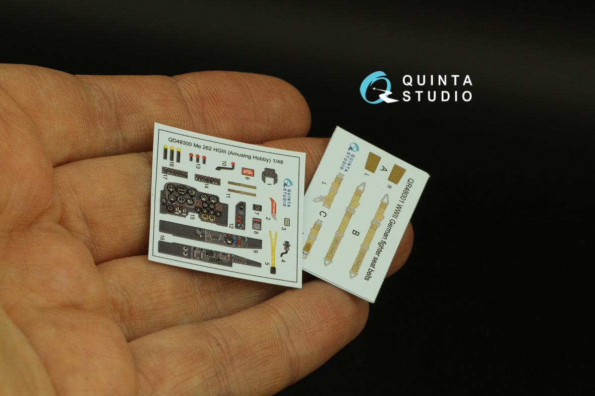 Quinta Studio QD48300 Me 262 HGIII 3D-Printed colored Interior on decal paper (Amusing Hobby) 1/48 – image 3