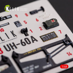 KELIK K48113 UH-60A Black Hawk - Type 1 interior 3D decals for ICM kit 1/48 – zdjęcie 10