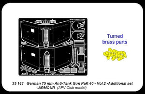 Aber 35163 Niemiecka armata przeciwpancerna Pak 40 cz 2 zest.dod. pancerz (AFV) 1/35