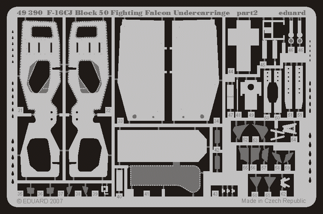 Eduard 49390 F-16CJ Block 50 undercarriage 1/48 Tamiya – immagine 2