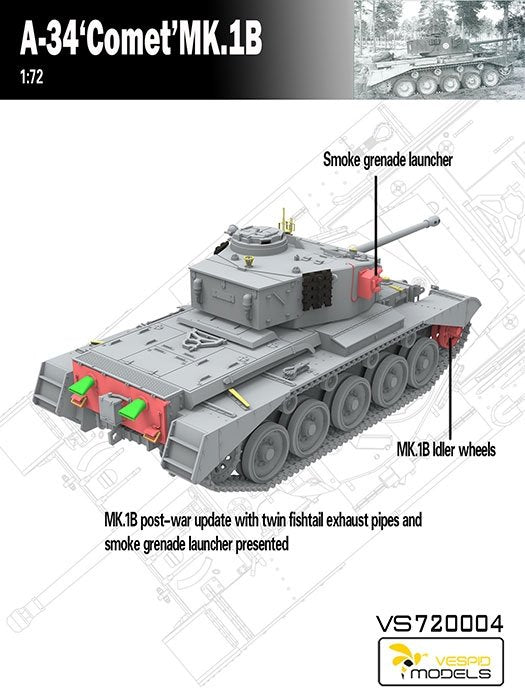 Vespid Models VS720004 A-34 Comet MK.1B 1/72 – image 7