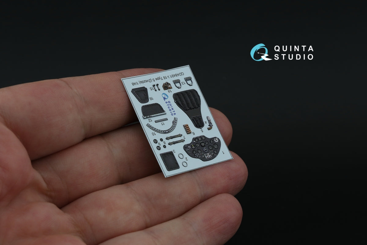 Quinta Studio QD48491 I-16 3D-Printed coloured Interior on decal paper (for Zvezda kit) 1/48 – Bild 11