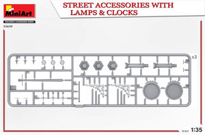 MiniArt 35639 STREET ACCESSORIES WITH LAMPS &amp;amp; CLOCKS 1/35 – zdjęcie 3