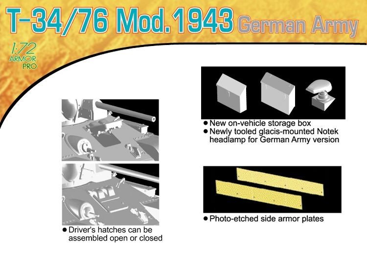 Dragon 7268 T-34/76 Mod.1943 German Army 1/72 – image 4