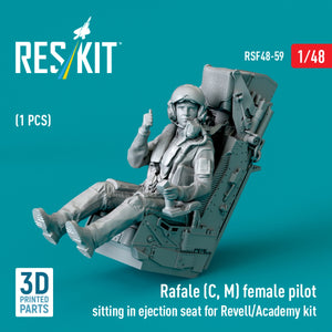 RESKIT RSF48-0059 Rafale (C, M) female pilot sitting in ejection seat for Revell/Academy kit (1 pcs) (3D Printed) 1/48 – zdjęcie 2