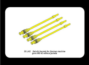 Aber 35L-092 Set of 4 barrels for german machine guns MG42 without jacket 1/35 – zdjęcie 4