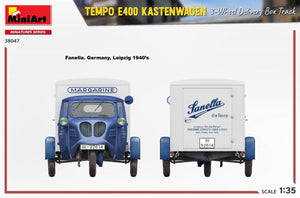 MiniArt 38047 TEMPO E400 KASTENWAGEN 3-WHEEL DELIVERY BOX TRACK 1/35 – zdjęcie 16