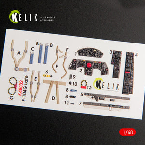 KELIK K48032 F-104G &amp;quot;STARFIGHTER&amp;quot; LATE TYPE INTERIOR 3D DECALS FOR HASEGAWA KIT 1/48 – zdjęcie 2