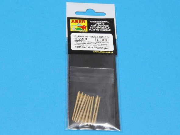 Aber 350L-06 Set of 9pcs 406mm short barrels for US ships for turrets without antiblast covers: North Carolina, Washington 1/350 – zdjęcie 5