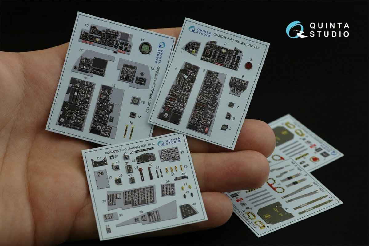 Quinta Studio QD32035 F-4C 3D-Printed &amp;amp; coloured Interior on decal paper (for Tamiya kit) 1/32 – zdjęcie 2