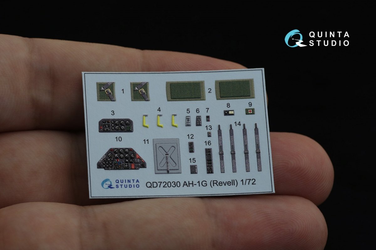 Quinta Studio QD72030 Ah-1G 3D-Printed &amp;amp; coloured Interior on decal paper (Special Hobby/Revell) 1/72 – zdjęcie 2